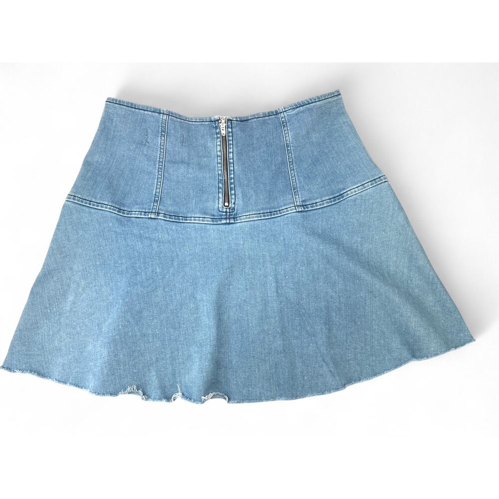 FREE PEOPLE| 12 | Women's Highlands Denim Skirt Short Mini Denim Blue Jean - Picture 4 of 4